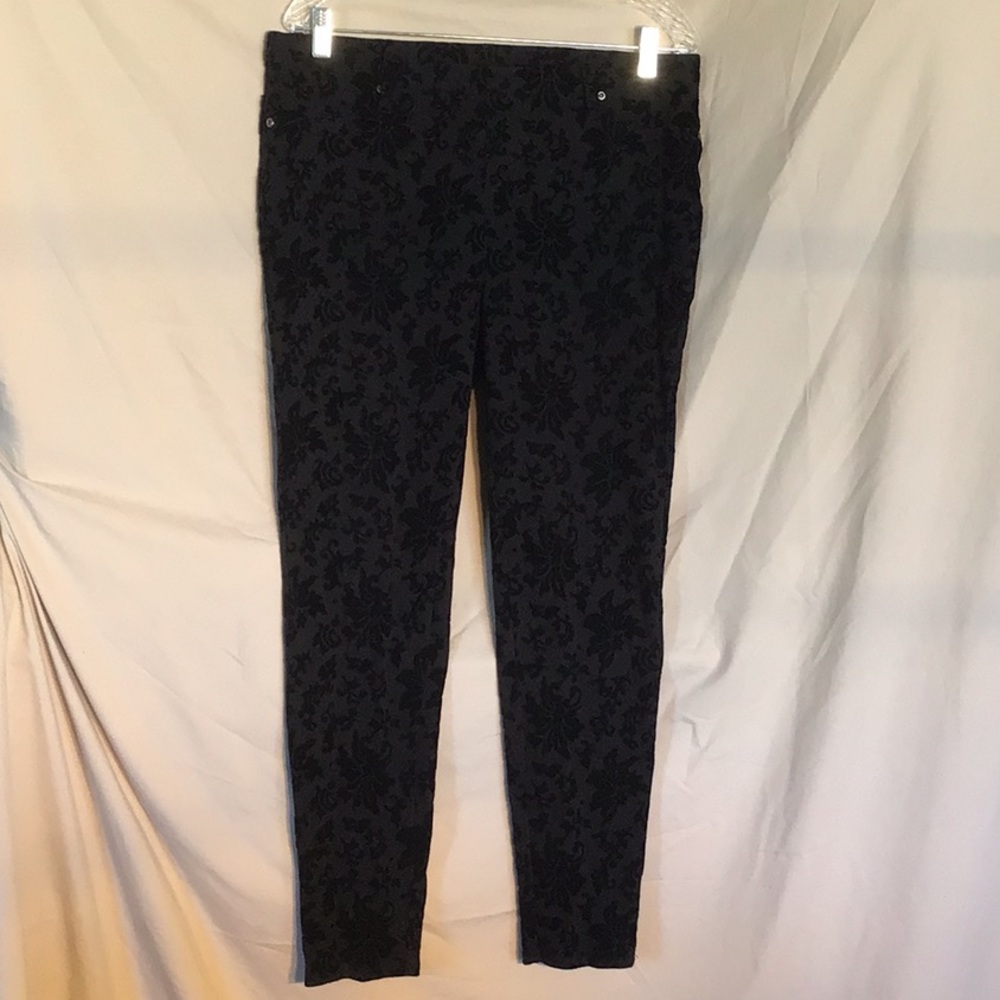 Faded Glory Black Leggings Velvet Finish